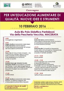 A Macerata, il 10 febbraio, un convegno sull'educazione alimentare