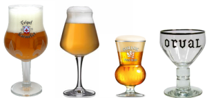 La classica forma "a tulipano" dei bicchieri di birra
