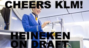 La birra bionda Heineken sarà servita negli aerei Klm